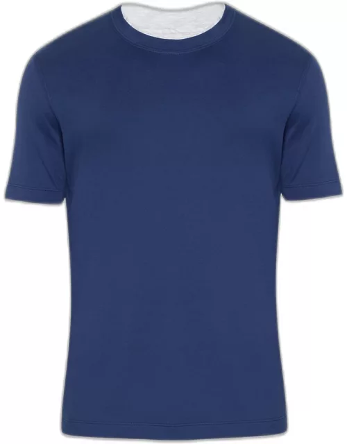 Men's Crewneck T-Shirt with Faux-Layering