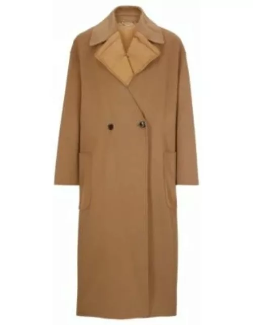 Regular-fit coat with padded inner jacket- Beige Women's Formal Coat