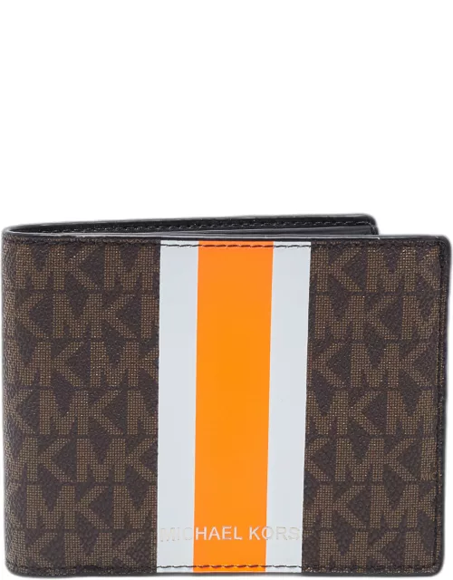 Michael Kors Brown/Orange Signature Coated Canvas Gifting Bifold Wallet
