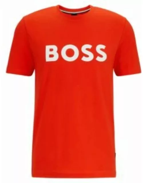 Cotton-jersey T-shirt with logo print- Orange Men's T-Shirt