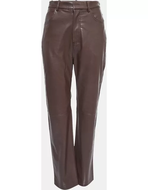 House of CB Brown Faux Leather Straight Leg Pants