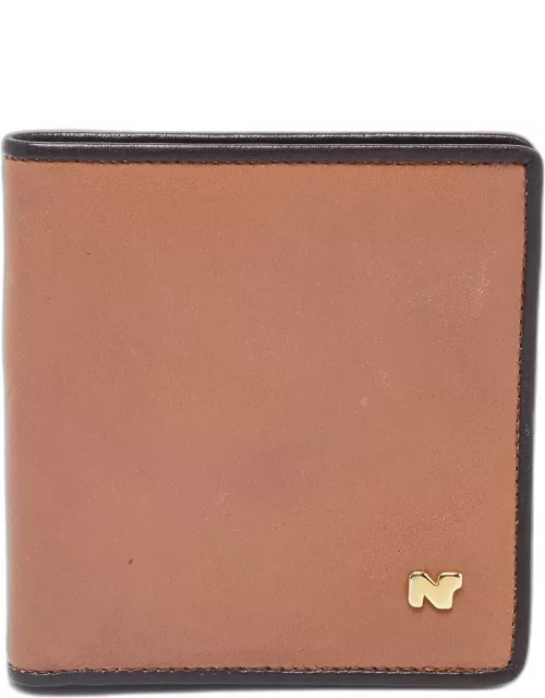 Nina Ricci Two Tone Brown Leather Bifold Compact Wallet