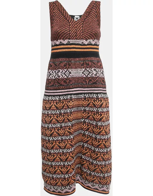 M Missoni Multicolor Patterned Lurex Knit Sleeveless Midi Dress