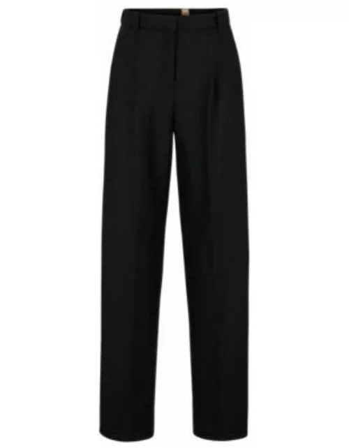 Relaxed-fit pants in a wool blend with cashmere- Light Grey Women's Formal Pant