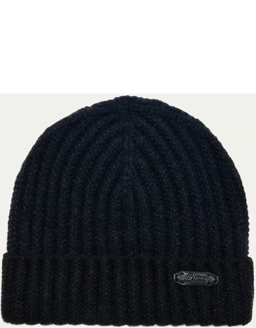 Men's Cashmere-Wool Knit Beanie Hat