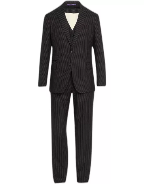 Men's Kent 3-Piece Narrow Pinstripe Suit