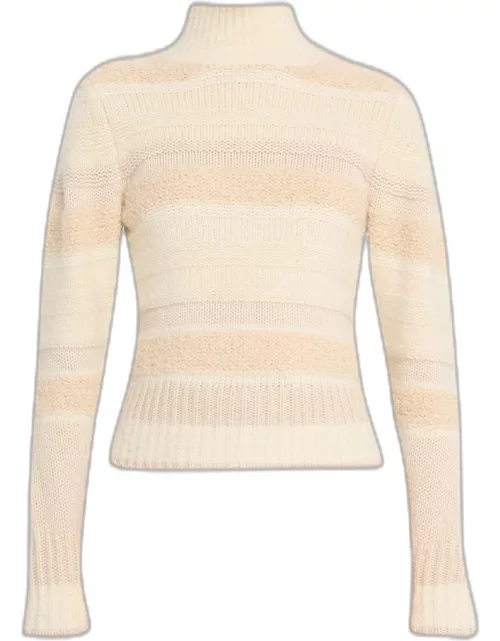 Lyrical Striped Wool Turtleneck Sweater