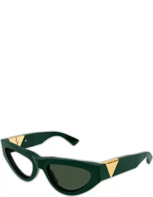 Inverted Triangle Acetate Cat-Eye Sunglasse