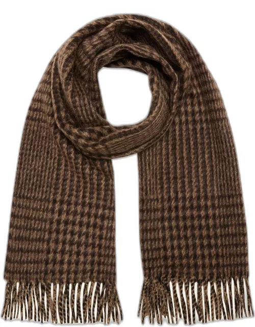 Men's Cashmere-Wool Check Scarf