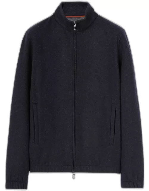 Men's Sweater-Knit Light Cashmere Bomber Jacket
