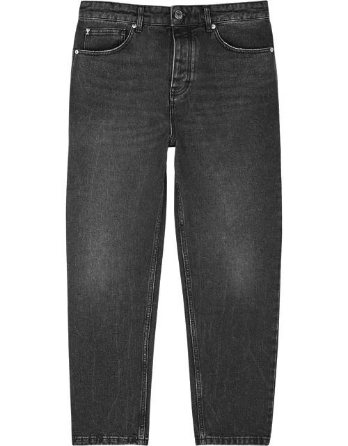Ami Paris Tapered Cropped Jeans - Black