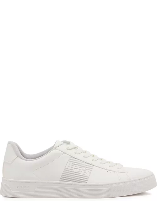 Boss Rhys Tenn Logo Leather Sneakers - White