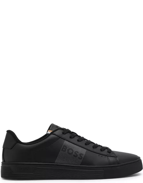 Boss Rhys Tenn Logo Leather Sneakers - Black