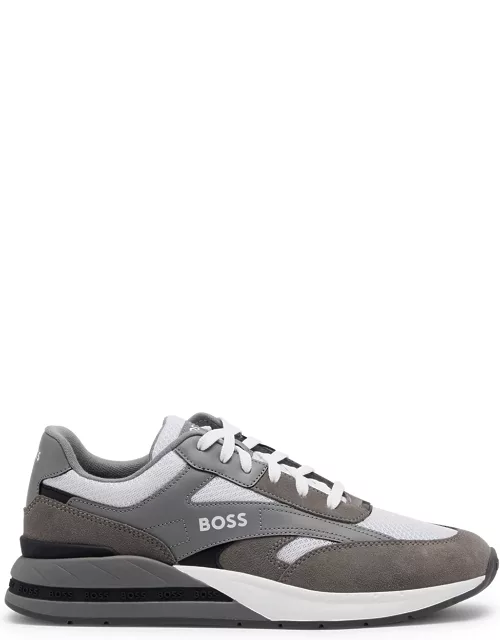Boss Kurt Panelled Mesh Sneakers - Grey