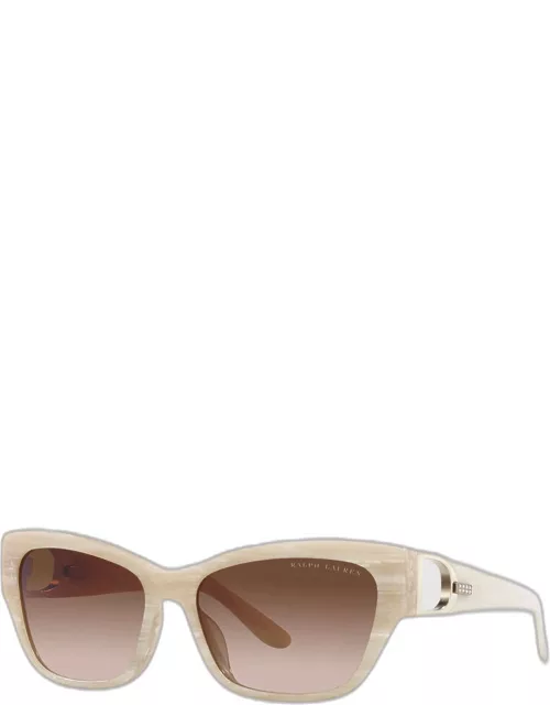Gradient Embellished Cut-Out Acetate Butterfly Sunglasse