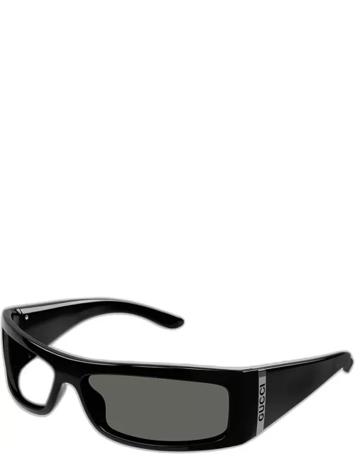Men's GG1492Sm Plastic Rectangle Sunglasse