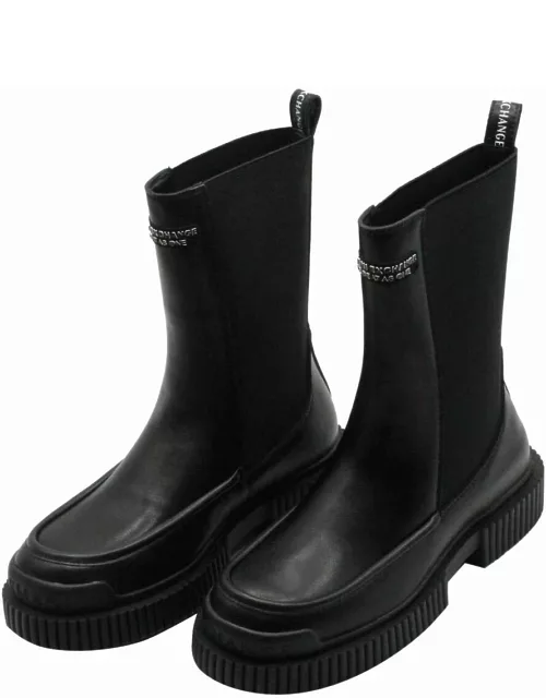 Armani Collezioni Ankle Boot Model Beattles To Insert In Genuine Leather With Side Elastic Band And Rubber Sole
