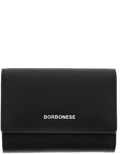 Borbonese Medium Black Leather Wallet
