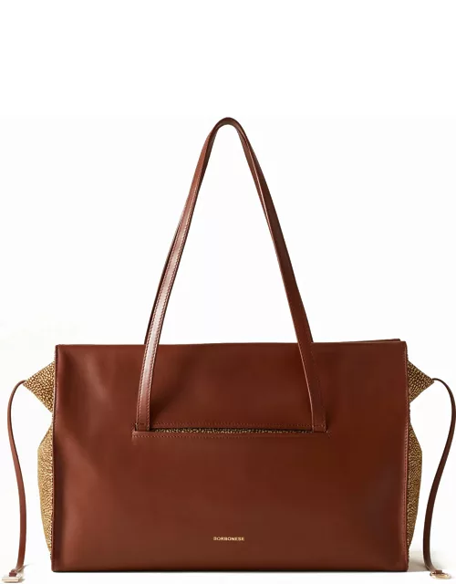 Borbonese Large Shopping Bag In Nappa Leather