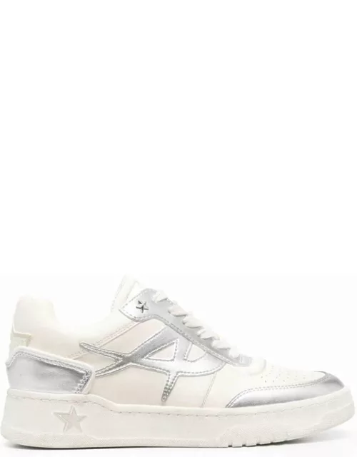 Ash blake White Low Top Sneakers With Metallic Details In Leather Woman