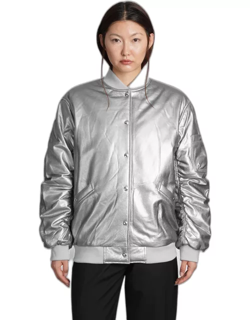 IRO Morel Bomber In Silver Wool And Polyester