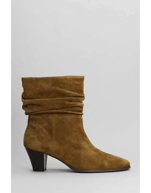 Bibi Lou High Heels Ankle Boots In Leather Color Suede