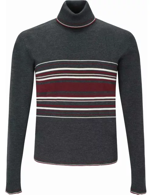 Dolce & Gabbana Striped Wool Turtleneck Sweater