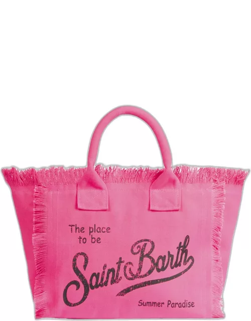 MC2 Saint Barth Colette Fluo Pink Cotton Canvas Bag