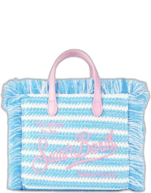 MC2 Saint Barth Mini Vanity Straw Bag With Embroidery And Stripe