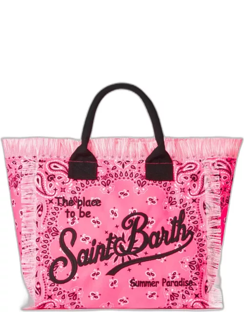 MC2 Saint Barth Vanity Fuchsia Fluo Pink Bag With Bandanna Print