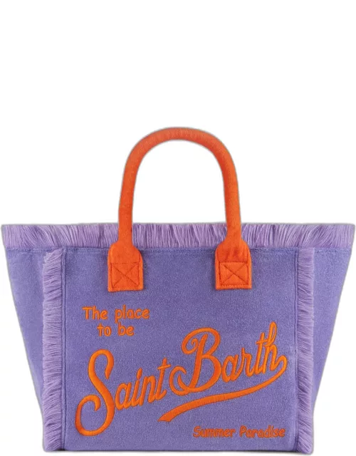 MC2 Saint Barth Vanity Purple Terry Shoulder Bag With Saint Barth Logo