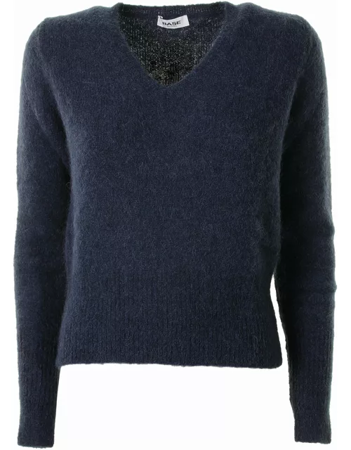 Base Blue V-neck Sweater