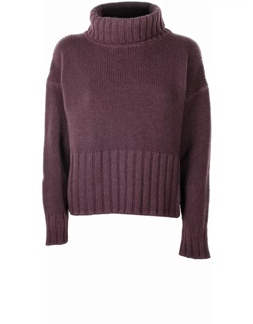 Base Plum Turtleneck Sweater
