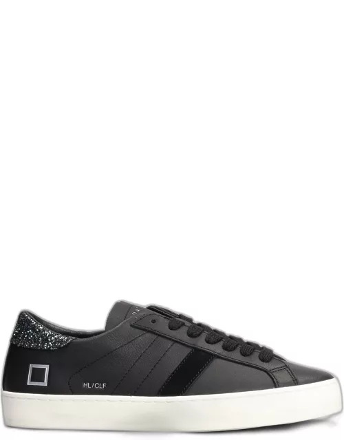 D.A.T.E. Hill Low Sneakers In Black Leather And Fabric