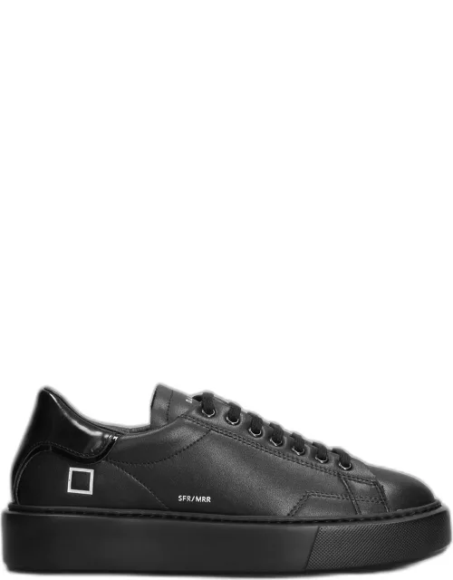 D.A.T.E. Sfera Mirror Sneakers In Black Leather