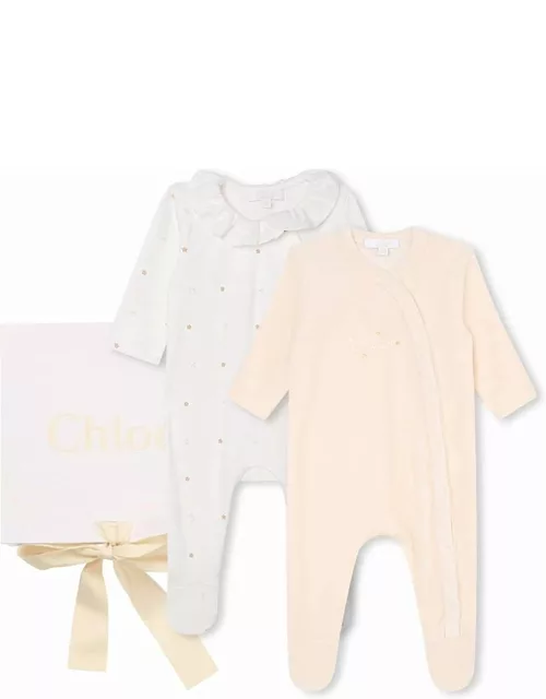 Chloé 2 Chenille Pyjamas Set With Logo And Floral Print