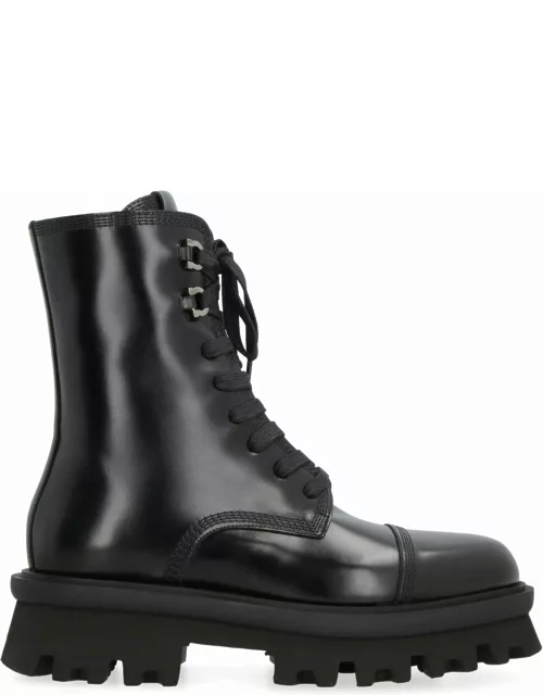 Ferragamo Leather Combat Boot