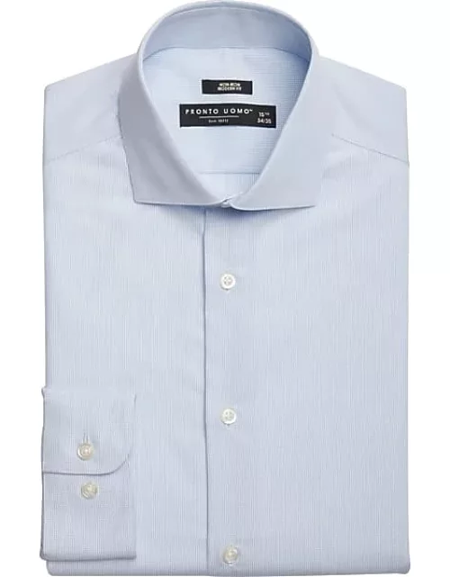 Pronto Uomo Men's Modern Fit Dress Shirt Blue Check