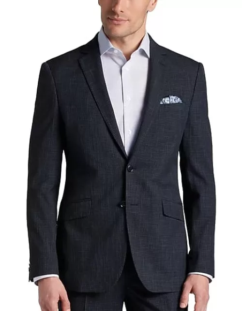 Wilke-Rodriguez Big & Tall Men's Slim Fit Suit Separates Jacket Blue/Black Check