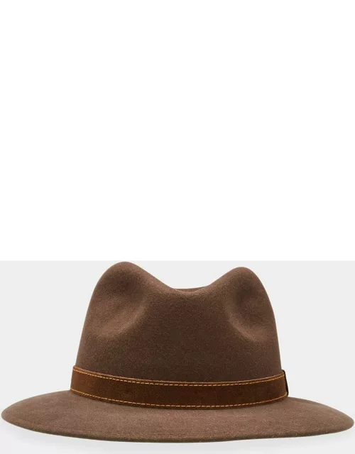 Men's Alessandria Leather-Band Wool Fedora Hat