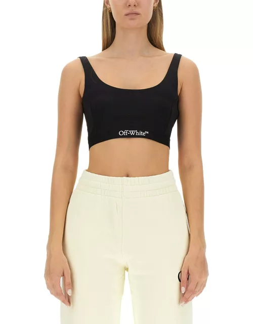 off-white top bra with logo