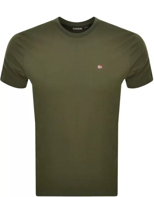 Napapijri Salis Logo T Shirt Green