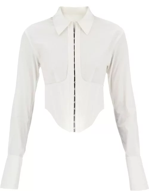 DION LEE Cropped shirt with underbust corset