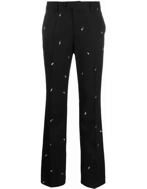 Black tailored trousers with patent leather effect