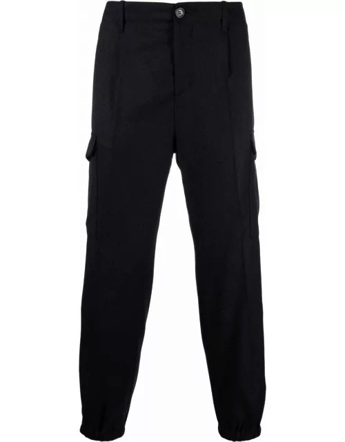 Blue tapered mid-rise pant