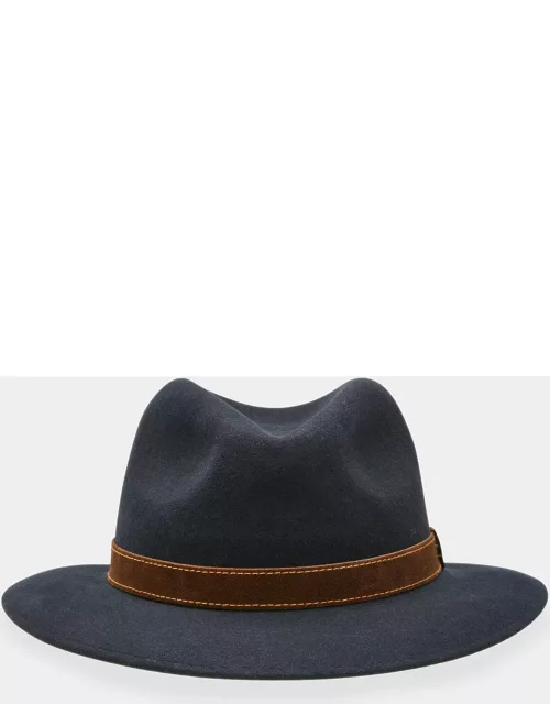 Men's Alessandria Leather-Band Wool Fedora Hat