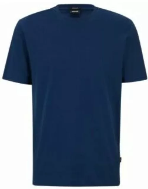 Regular-fit T-shirt in mercerized moulin cotton- Dark Blue Men's T-Shirt
