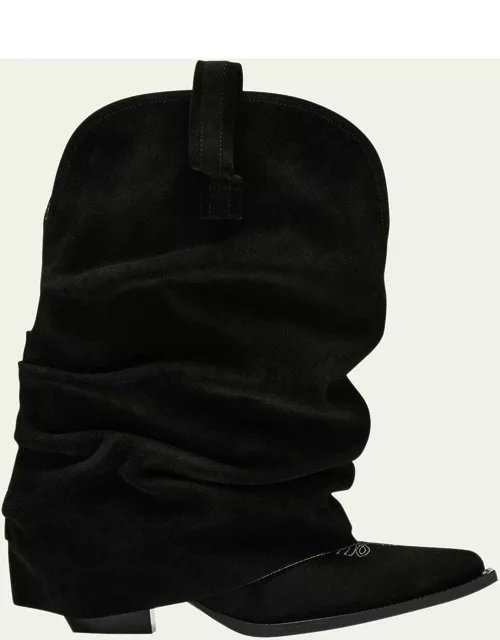 Suede Slouchy Cowboy Boot