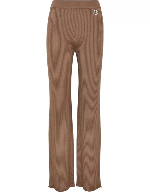 Moncler Ribbed Wool-blend Trousers - Beige