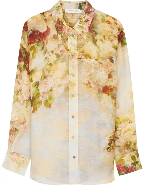 Zimmermann Luminosity Floral-print Linen-blend Shirt - Crea